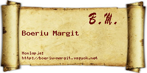 Boeriu Margit névjegykártya